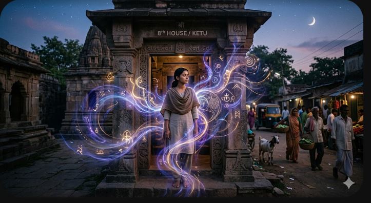 Ketu in the 8th = Invisible energies affect you more than visible events.