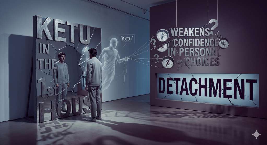 Ketu in the 1st = Detachment weakens confidence in personal choices.