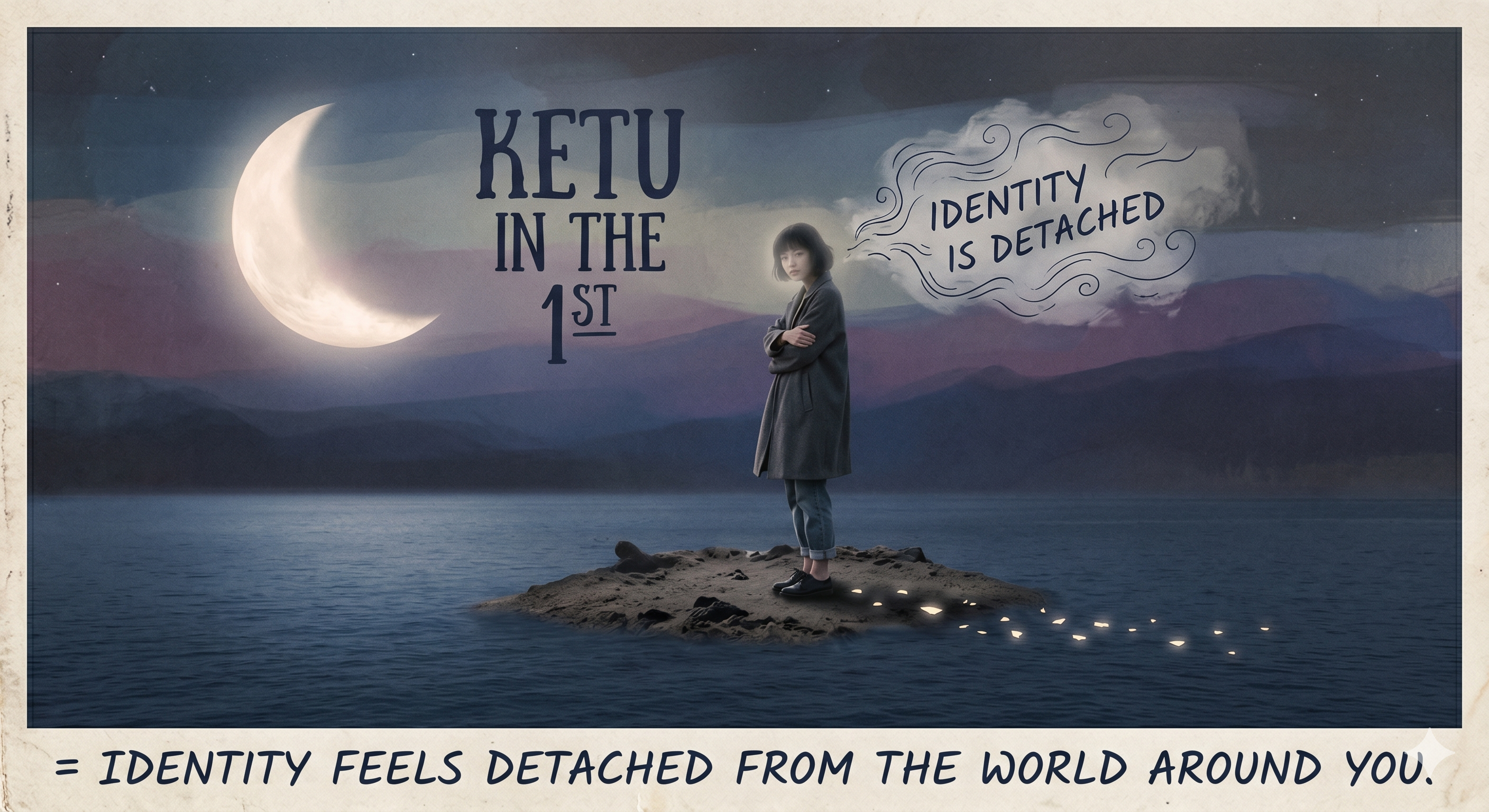 Ketu in the 1st = Identity feels detached from the world around you.