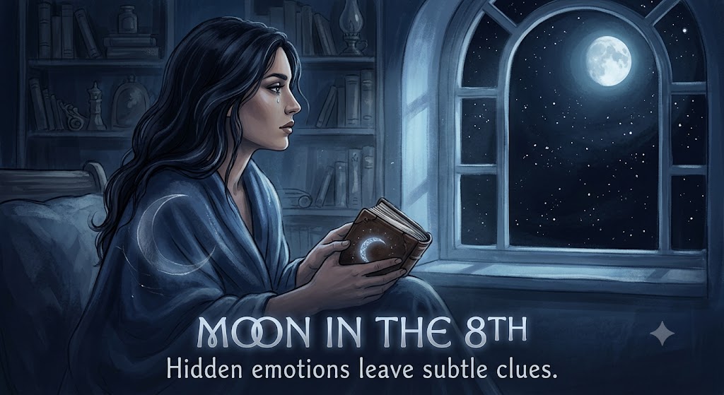 Moon in the 8th → Hidden emotions leave subtle clues.