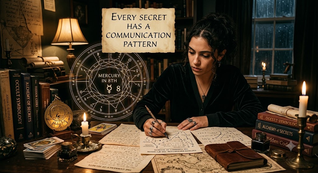 Mercury in the 8th → Every secret has a communication pattern.