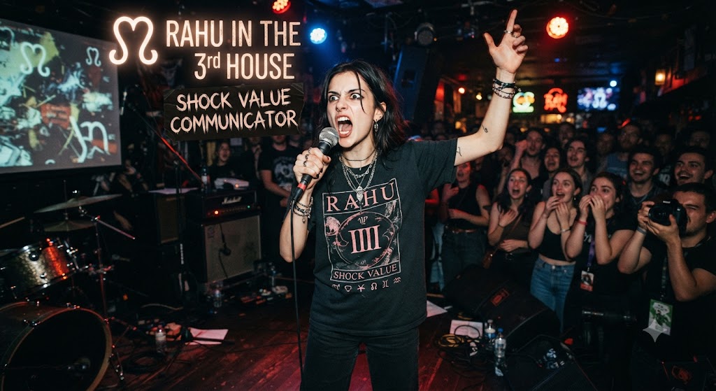 Rahu in the 3rd → Shock value becomes your communication style.