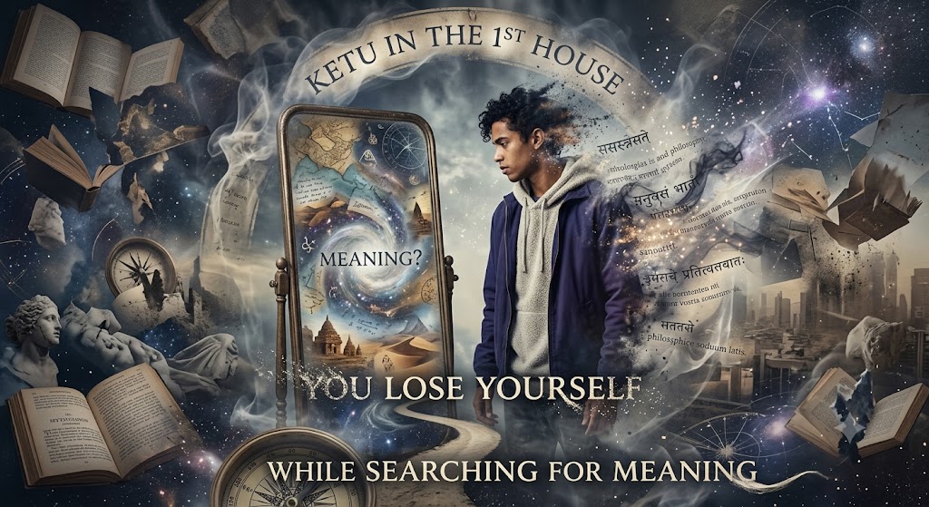 Ketu in the 1st → You lose yourself while searching for meaning.