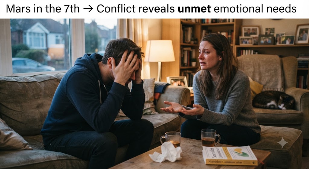 Mars in the 7th → Conflict reveals unmet emotional needs.
