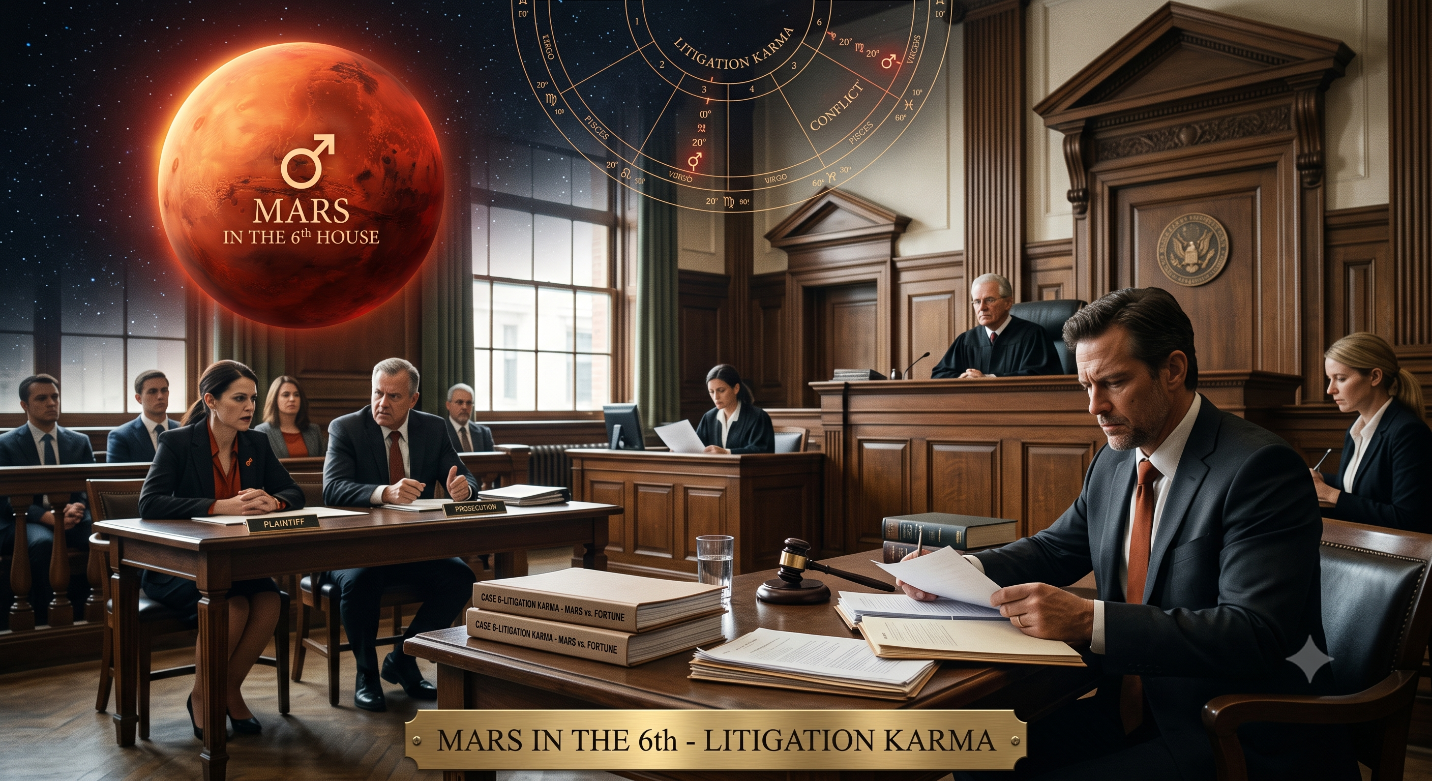Mars in the 6th – Litigation karma.