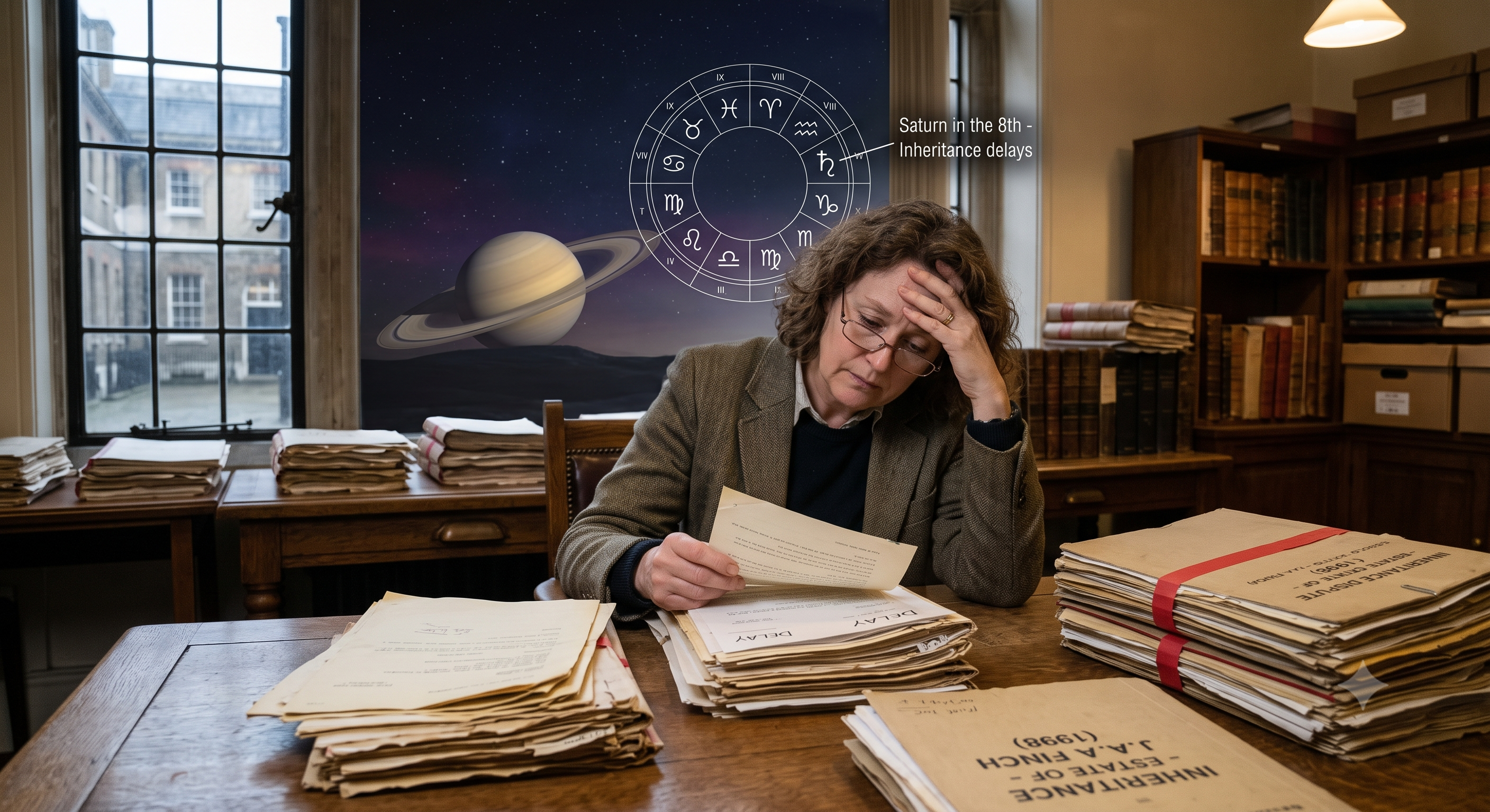 Saturn in the 8th – Inheritance delays.