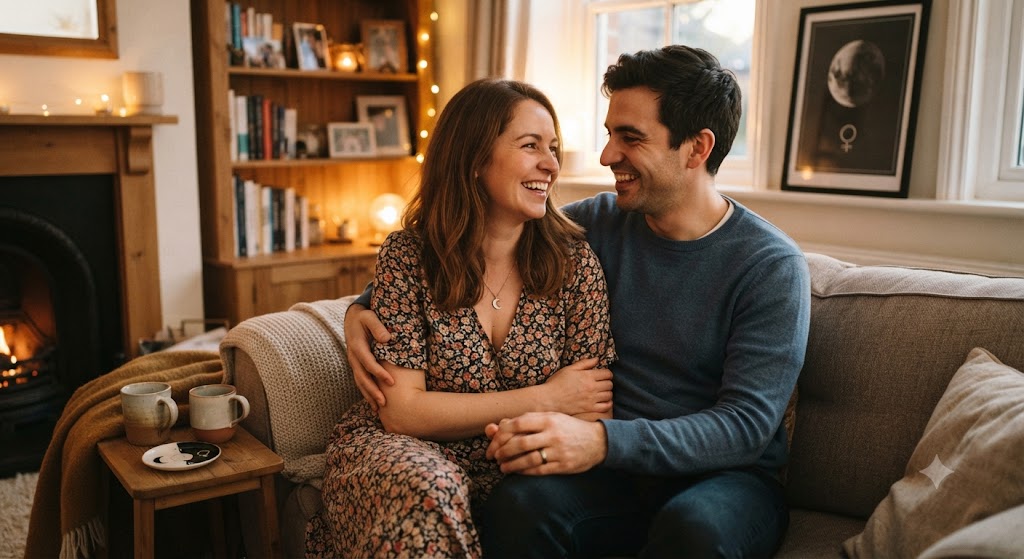Moon + Venus in the 7th → Partnership becomes a major source of emotional happiness.