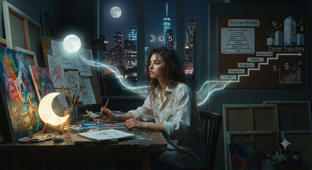 Moon + Ketu in 5th → Creativity struggles to stay connected with career goals.